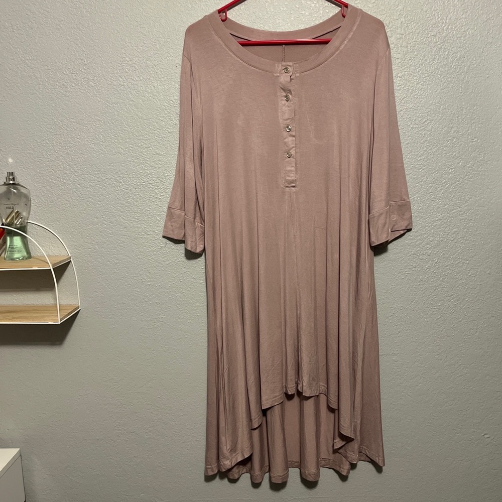 Mordenmiss Women's Half Sleeve High Low Loose Tunic Tops Casual Tee Shirt Sz XXL